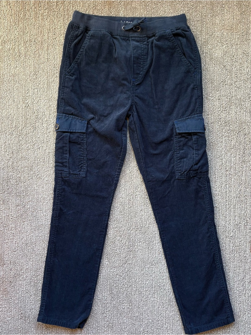 Boys Mini Boden Navy Blue Cotton Corduroy Cargo Pants sz 11